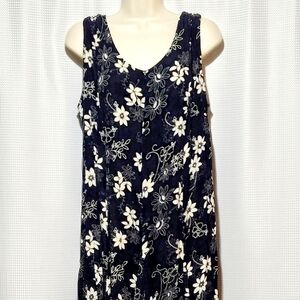 Studio1940  Black & White Floral Broomstick Maxi Dress (14/16)